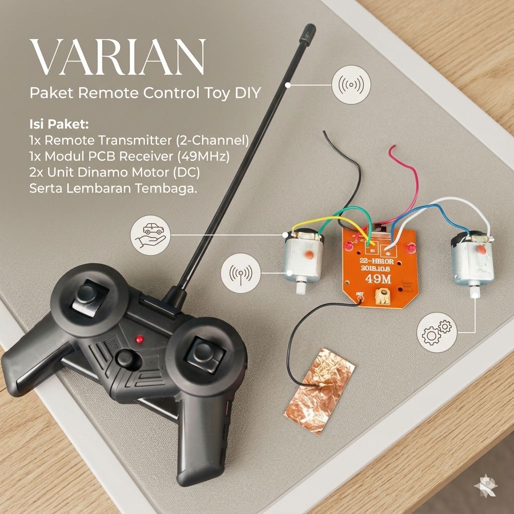 Paket Modul RC 4-Channel 49MHz Super Responsif + Dinamo & Remote Control

