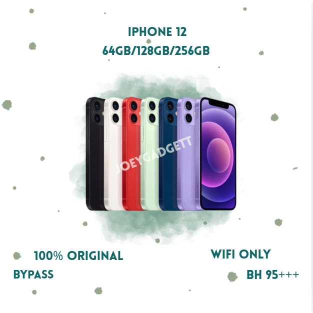 HP IPHONE 12 WIFI ONLY 64GB/128GB/256GB Bekas Second Original Mulus Fullset Game/Live/Merekam Video