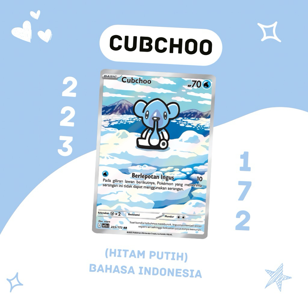 Cubchoo AR SV11S 223/172 Pokemon TCG Indonesia