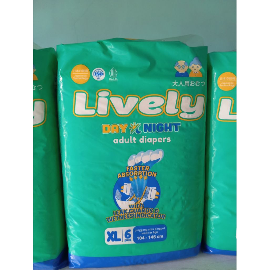 LIVELY pampers dewasa M8/L7/XL6