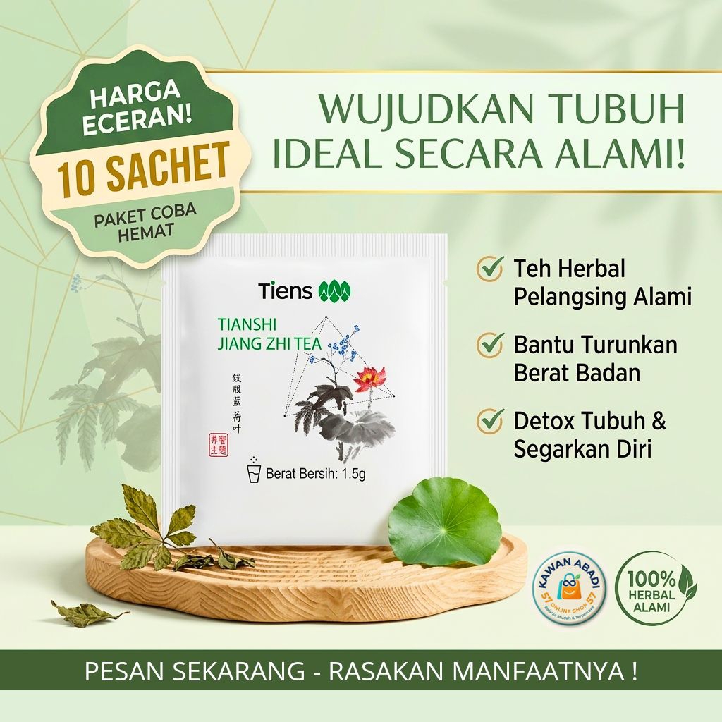 10 SACHET PELANGSING BADAN PELANGSING DETOX TERBAIK TIENS JIANG ZHI TEA Tiens Jiang Zhi Tea - Teh Pe