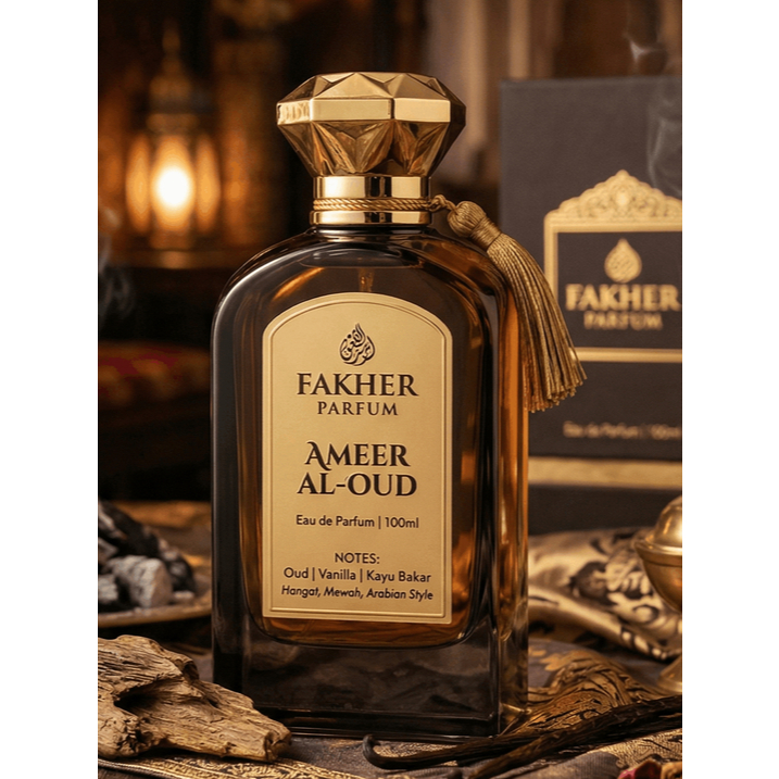 Fakher Parfum Ameer Al-Oud - Wangi Sultan Mewah, Oud & Vanilla Warm Arabian Style