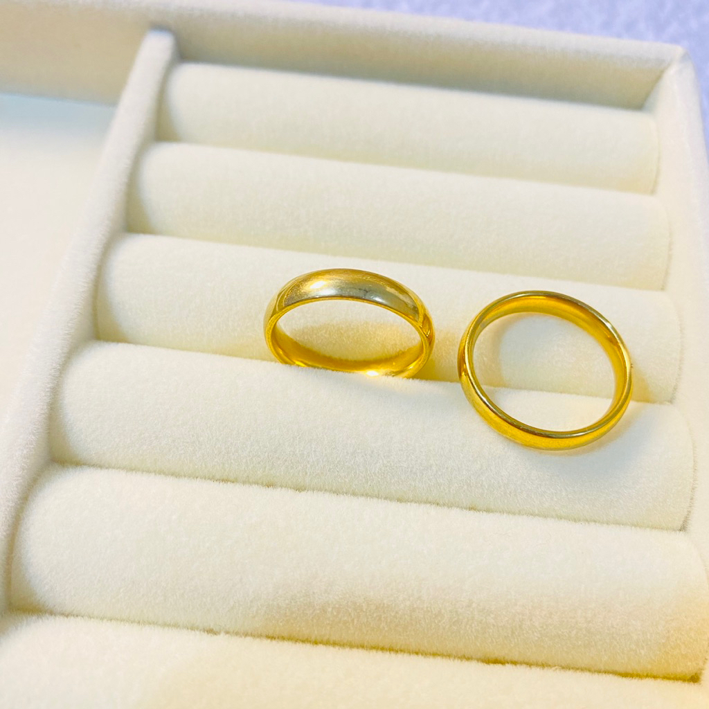 Cincin titanium wanita polos cincin gold anti karat