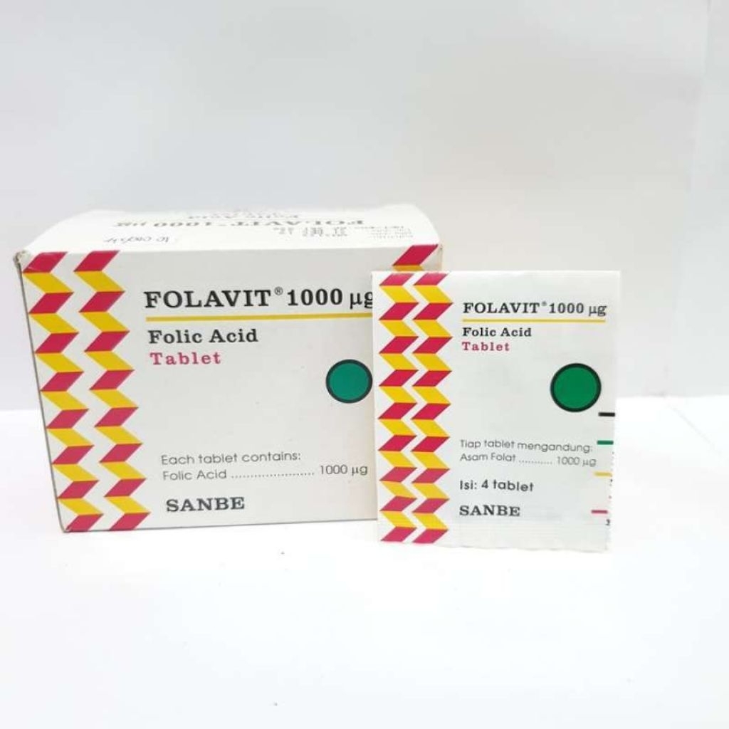 Folavit 1000 mcg Asam Folat Vitamin B9 Isi 4 Tablet Original COD MURAH