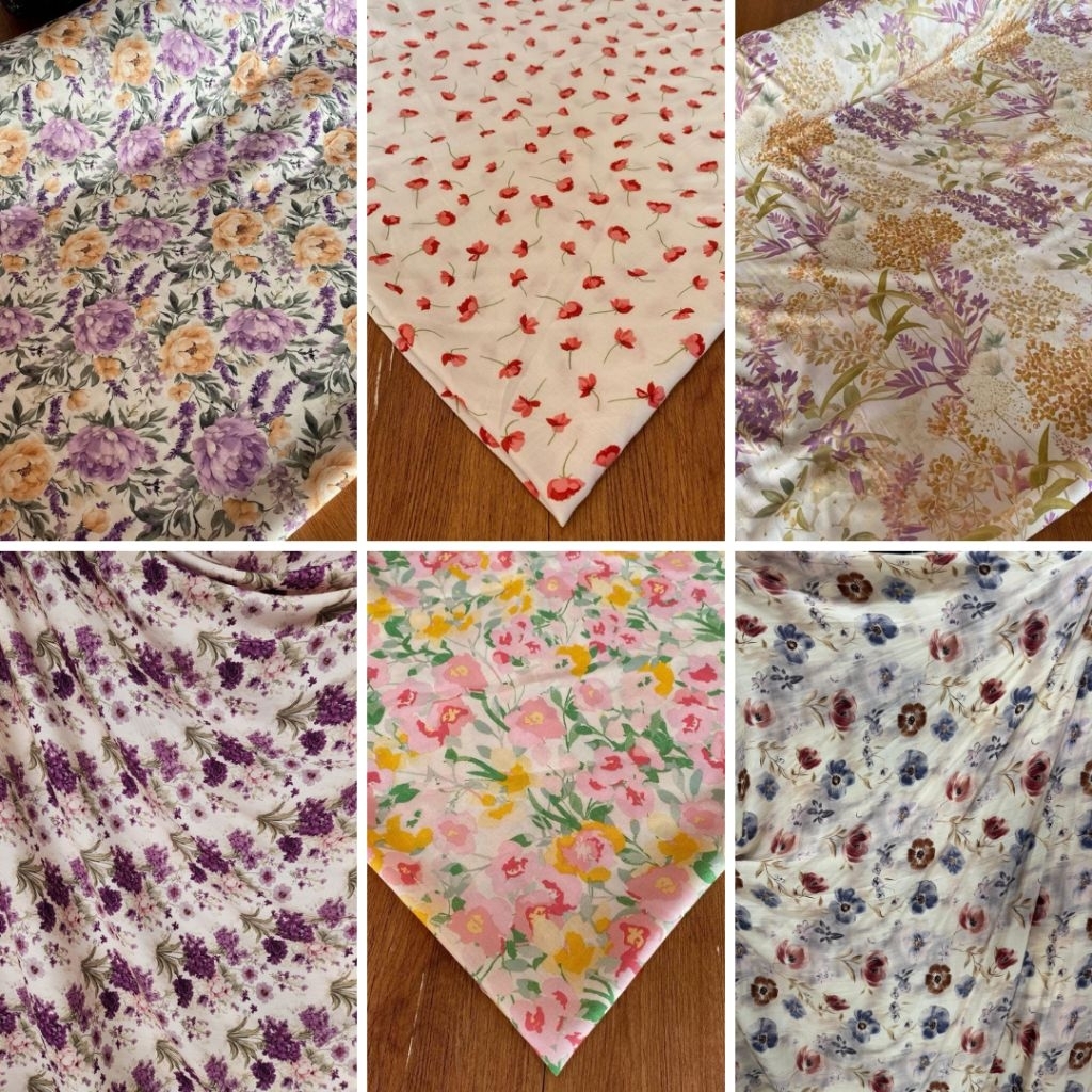 kain rayon katun rayon motif Bunga Bunga Terbaru bahan daster mukena piyama dll