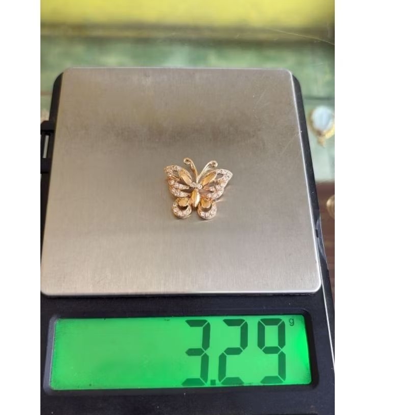 liontin kupu kupu - emas 22k - kadar 700 - harga murah