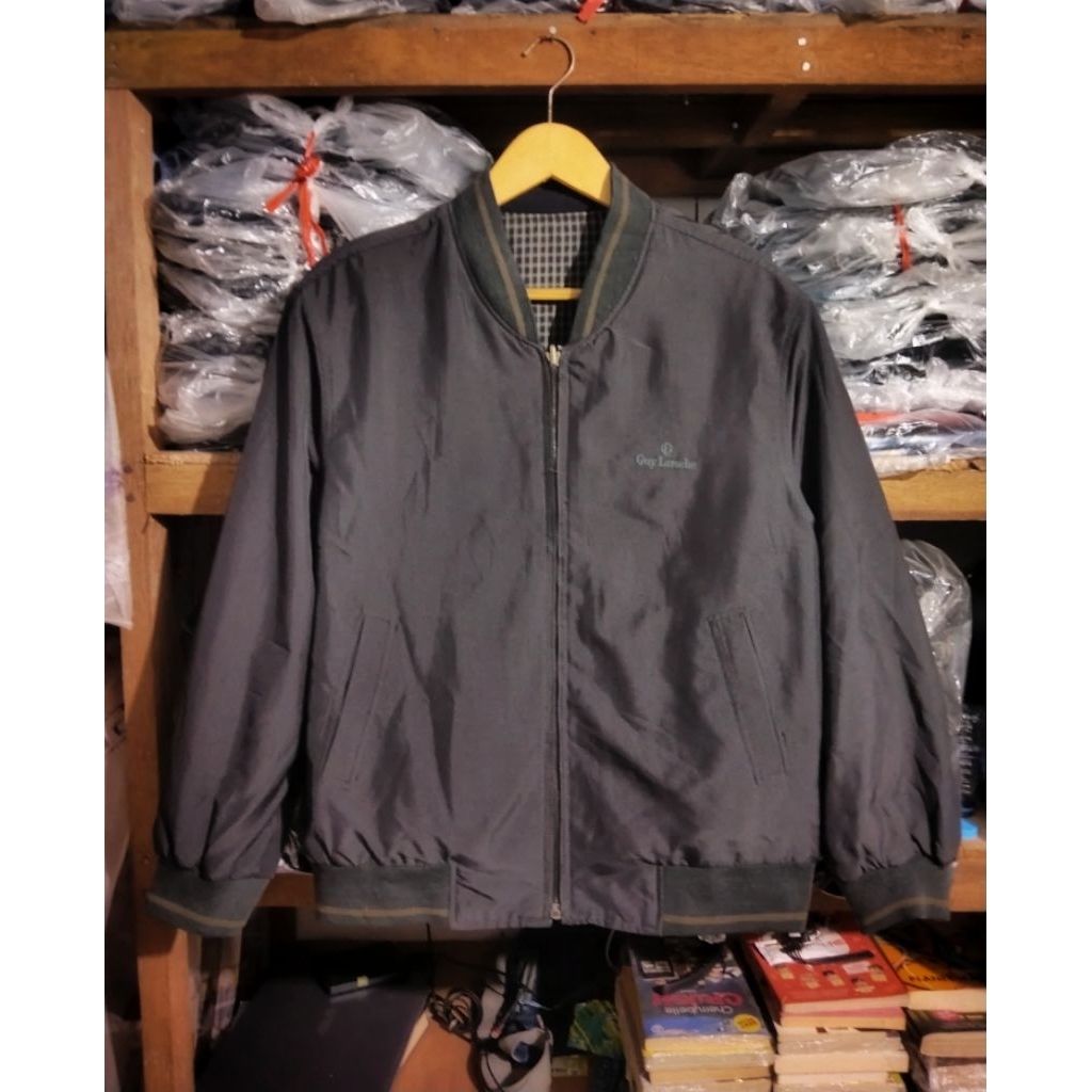 Jaket Harrington Kasual Guy Laroche | Jaket Kasual Bolak Balik Tartan