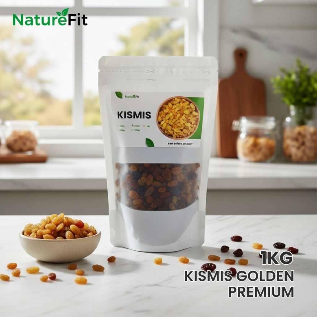 Kismis Golden 1kg – Raisin Golden Premium untuk Camilan & Topping Kue | Kismis Emas Besar Manis