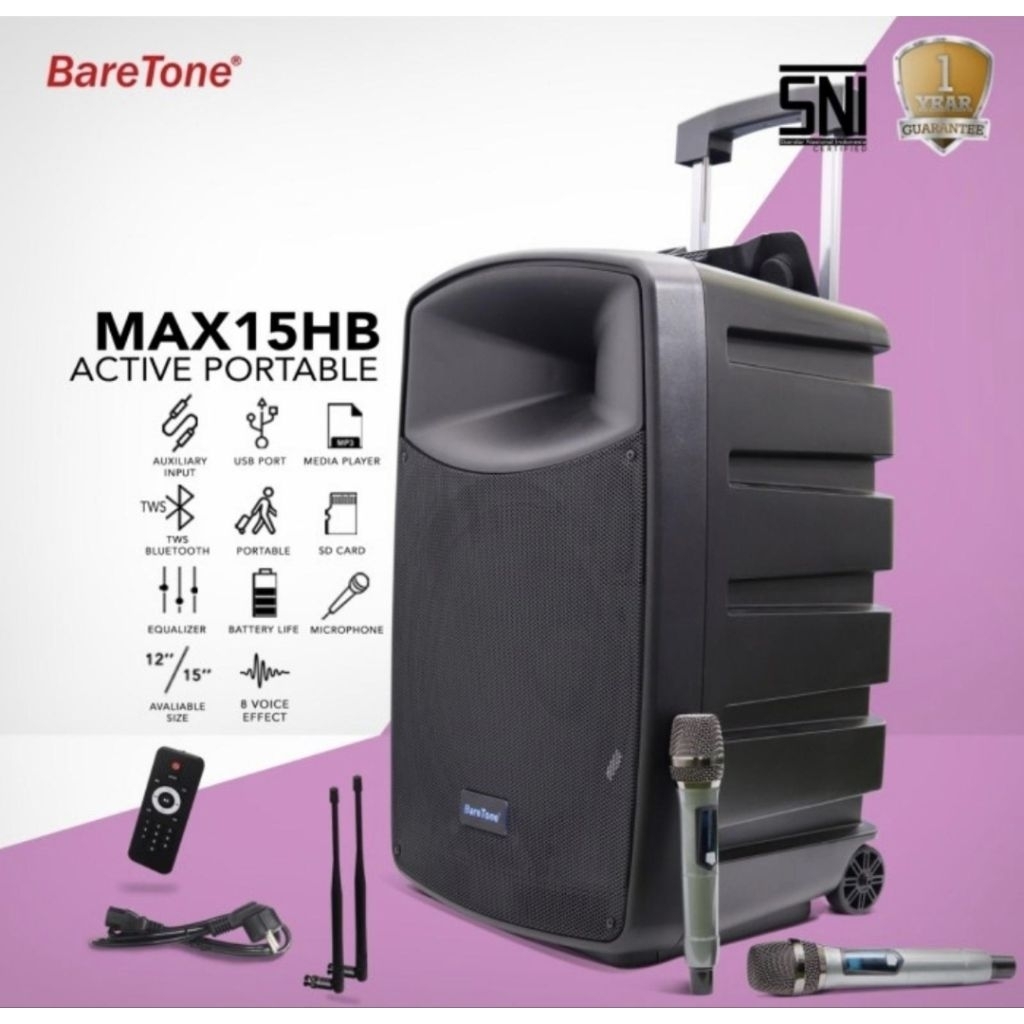 Baretone Speaker aktif max15hb max 15 hb 600 watt original resmi