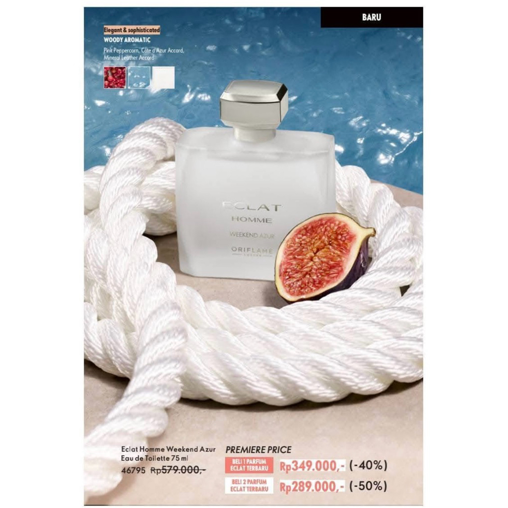 NEW Parfum Eclat Homme Weekend Azur Oriflame