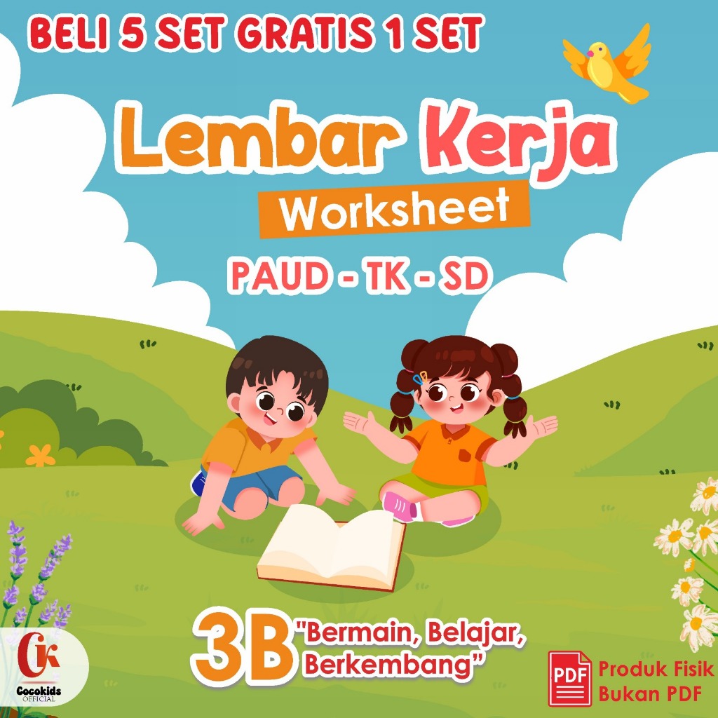 WORKSHEET LEMBAR KERJA UNTUK ANAK BELAJAR - LEMBAR KERTAS EDUKASI ANAK PAUD/TK/SD