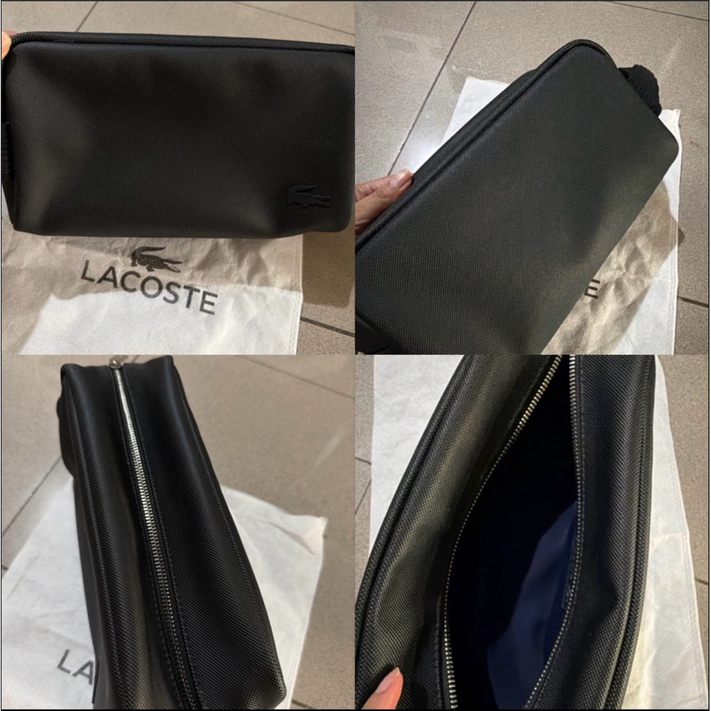lacoste classic canvas toiletry clutch