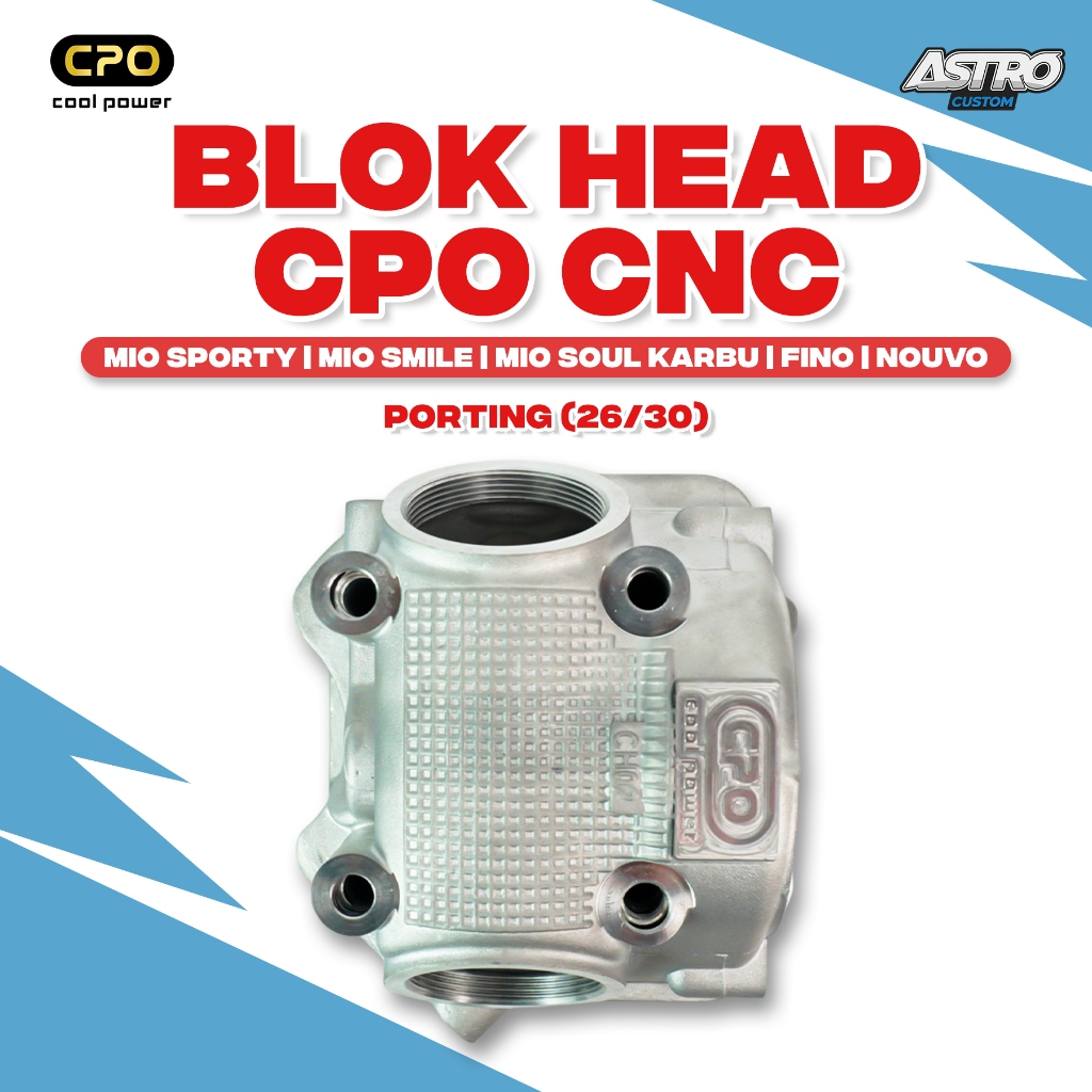 Blok Head CPO Mio Soul Fino Sporty Smile Nuovo Karbu Set Cylinder Klep Besar Cool Power CNC Porting