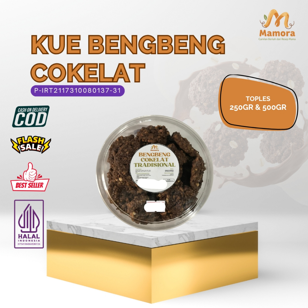 CEMILAN_KYU | Kue Beng Beng 500gr 250gr Coklat Kacang + Toples