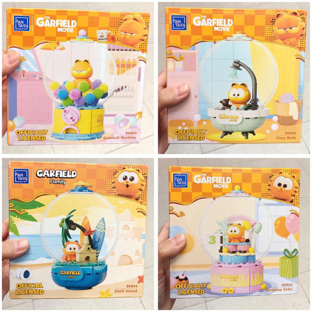 BRICK PANTASY GARFIELD GUMBALL MACHINE / COZY BATH /  CHILL ISLAND / BIRTHDAY CAKE