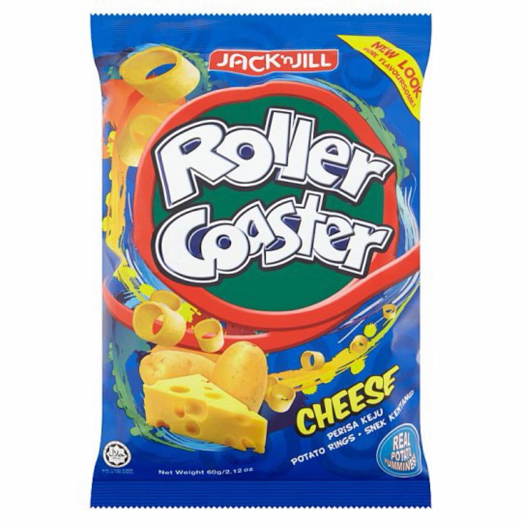 Jack n Jill roller coaster cheese flavour potato ring snack rasa keju import malaysia
