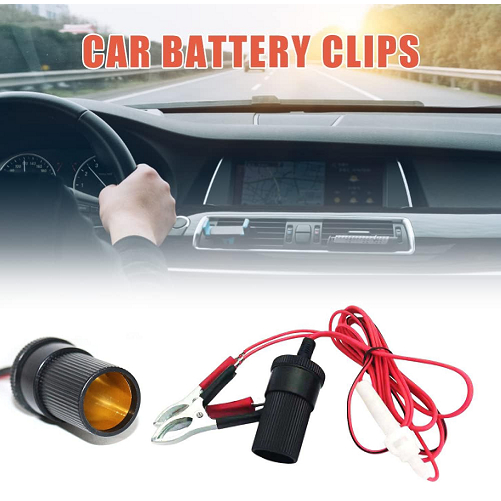 Car Lighter FEMALE + 1M Kabel + Jepitan Buaya Aki FL-58+ Siap Pakai Capit Aki Soket Socket Arus LIst