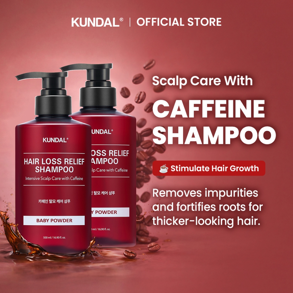 KUNDAL Scalp Care and Caffeine Shampoo Baby Powder 500ml