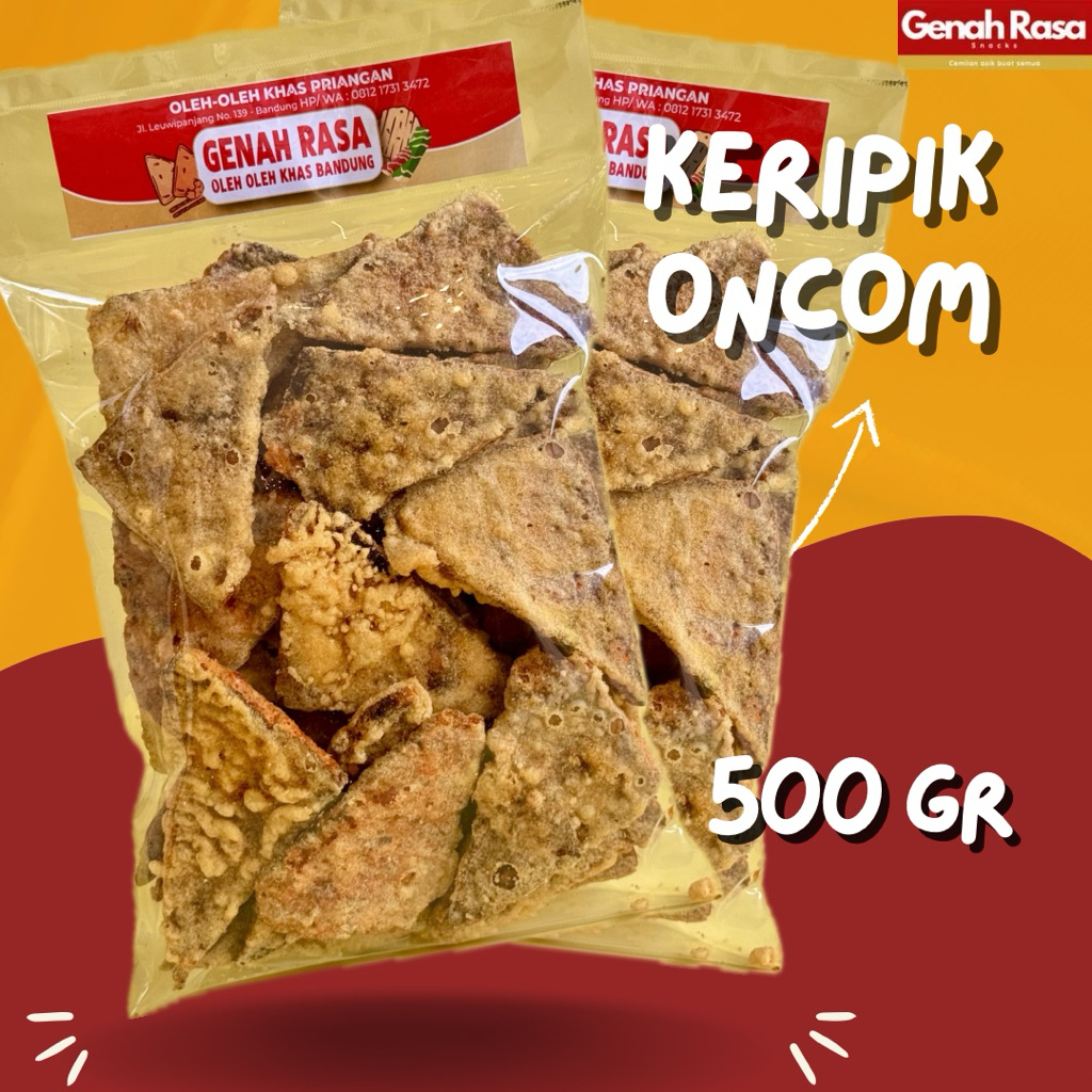 Keripik Oncom Goreng oleh oleh khas Bandung 500gr Genah Rasa