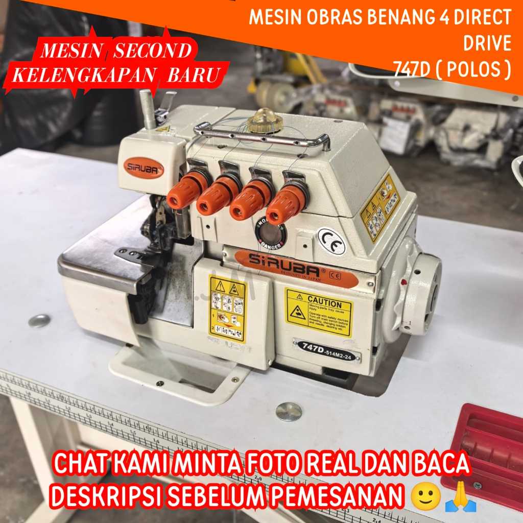 Mesin jahit Obras Industri Benang 4 DIRECT DRIVE  747D ( SECOND / BEKAS)
