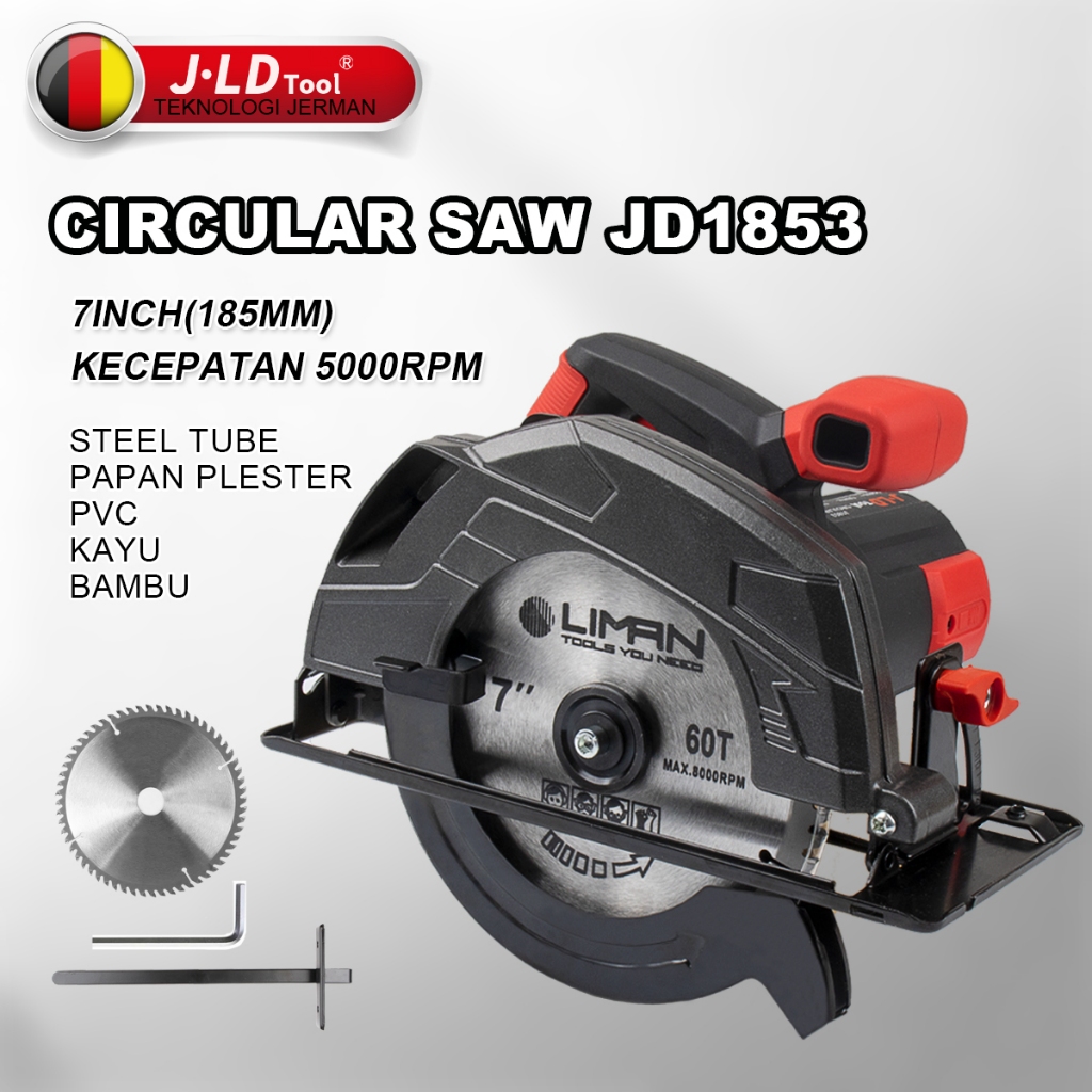 JLD circular saw 7 inches/wood electric circular saw/sawing machine/circular saw JLD185mm/machine cu