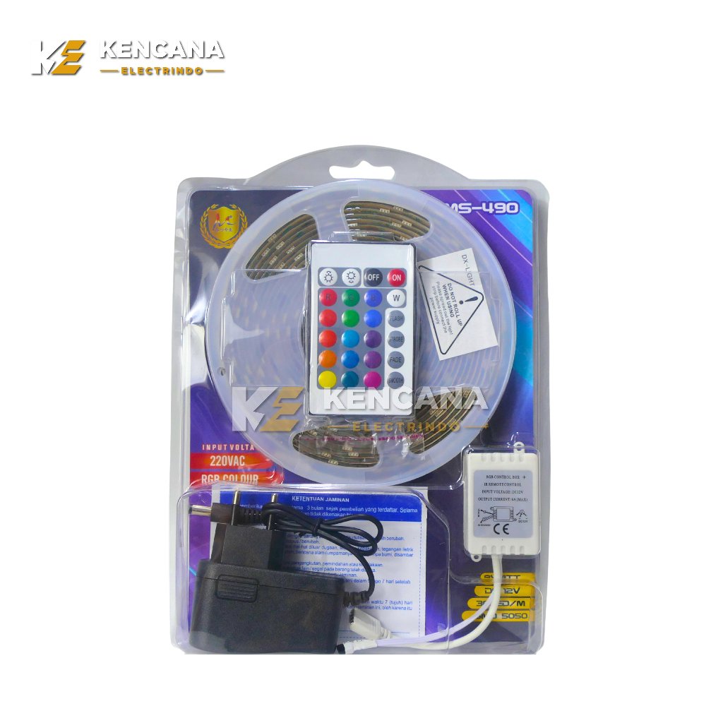 Lampu LED Strip RGB Kontrol Remot Panjang 5 Meter