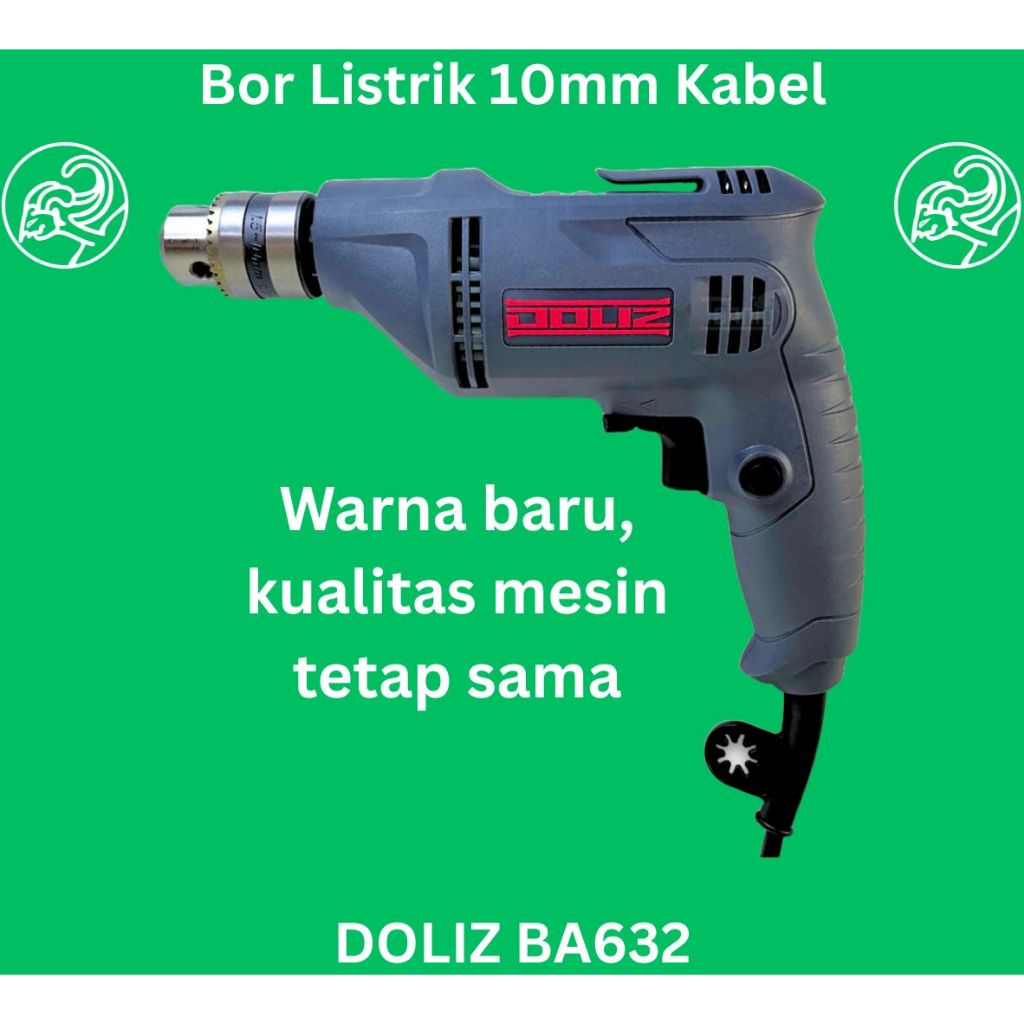 DOLIZ BA632 Bor Listrik Doliz 10mm BA 632 Bor Tangan Kabel 10mm Doliz