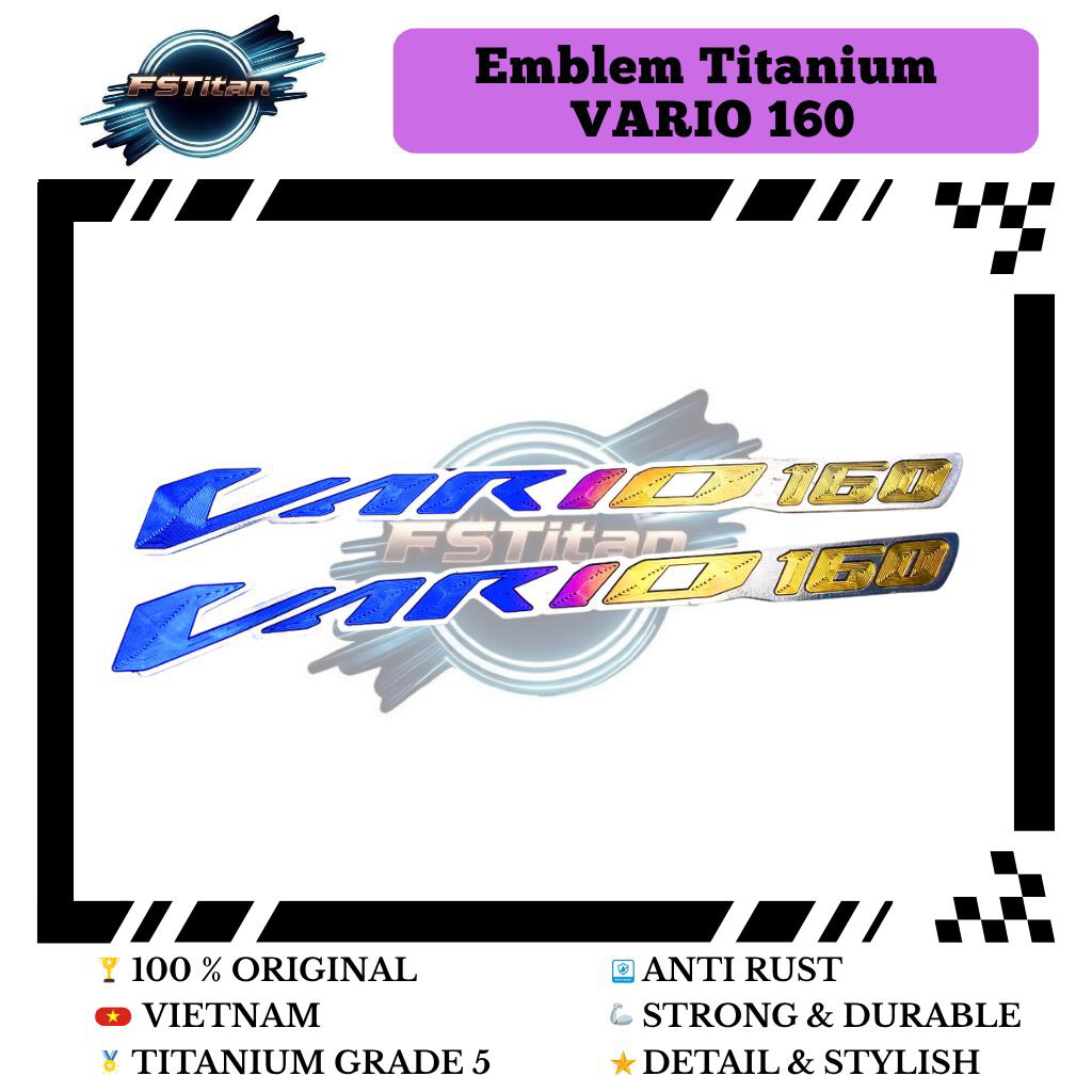 EMBLEM TITANIUM VARIO 160 Original Vietnam