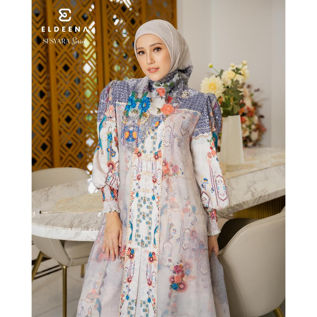 Gamis sesyara series by eldeena syar'i, gamis kondangan, gamis eldeena terbaru