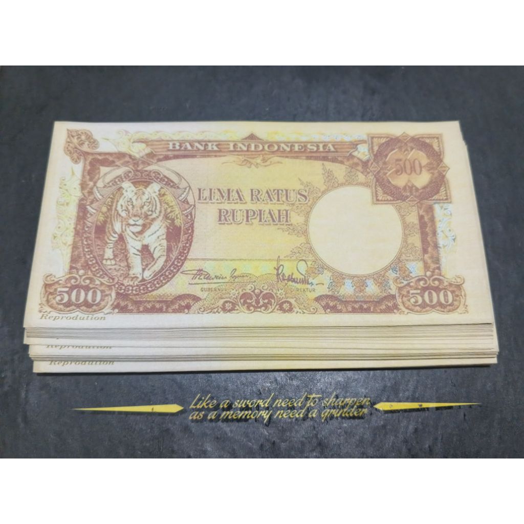 SOUVENIR UANG KUNO 500 RUPIAH MACAN