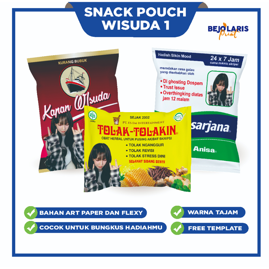 Snack Pouch Wisuda Snack Pouch Tema Wisuda Hadiah Wisuda Snack Pouch Jumbo Custom Snack Pouch
