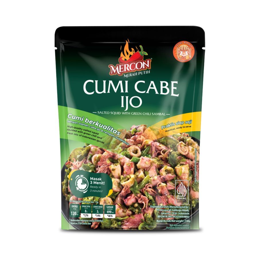 Mercon Merah Putih Cumi Cabe Ijo 150gram