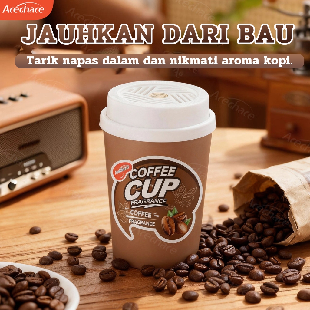 ACECHACE Pengharum Mobil Gelas Teh Susu Aroma Kopi Coklat | Tahan Lama 180 Hari, Menghilangkan Bau &