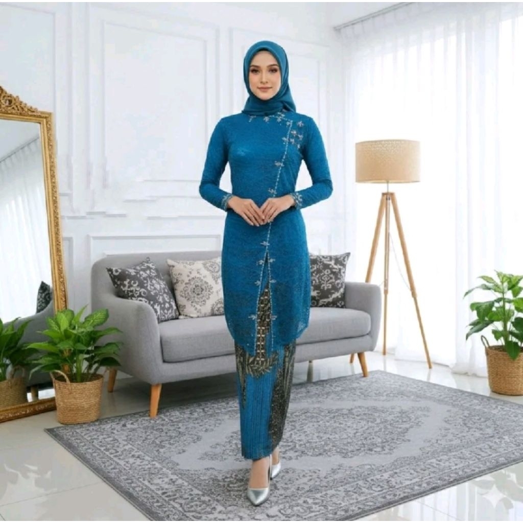 BISA COD GRATIS HIJAB KEBAYA TUNIK BROKAT PAYET JANGGAN TAMARA KEBAYA MODERN/KEBAYA WISUDA/KEBAYA NI