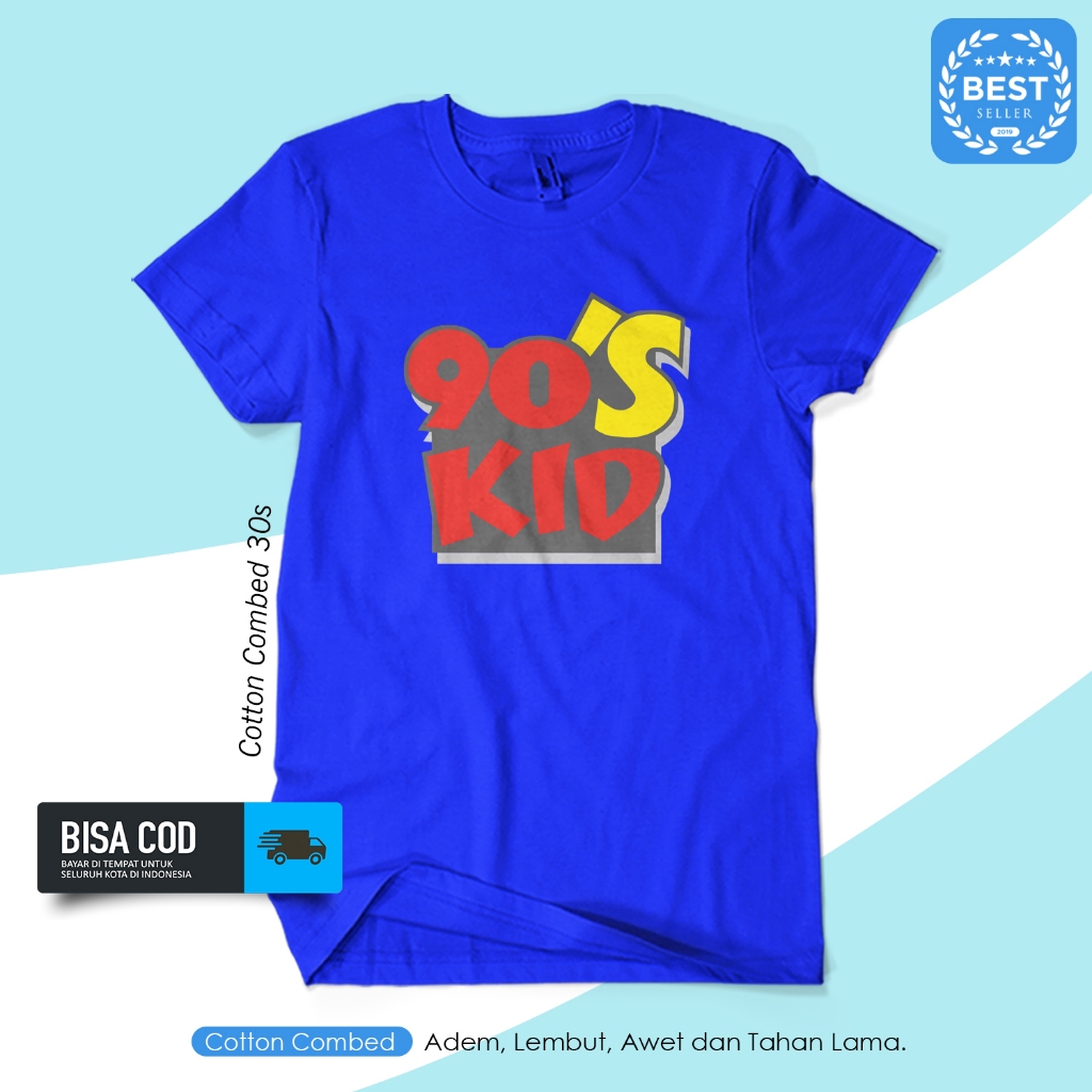 Kaos 90s Kid Vintage Retro Nostalgia Design Streetwear 90an Aesthetic Unisex BERGAYA