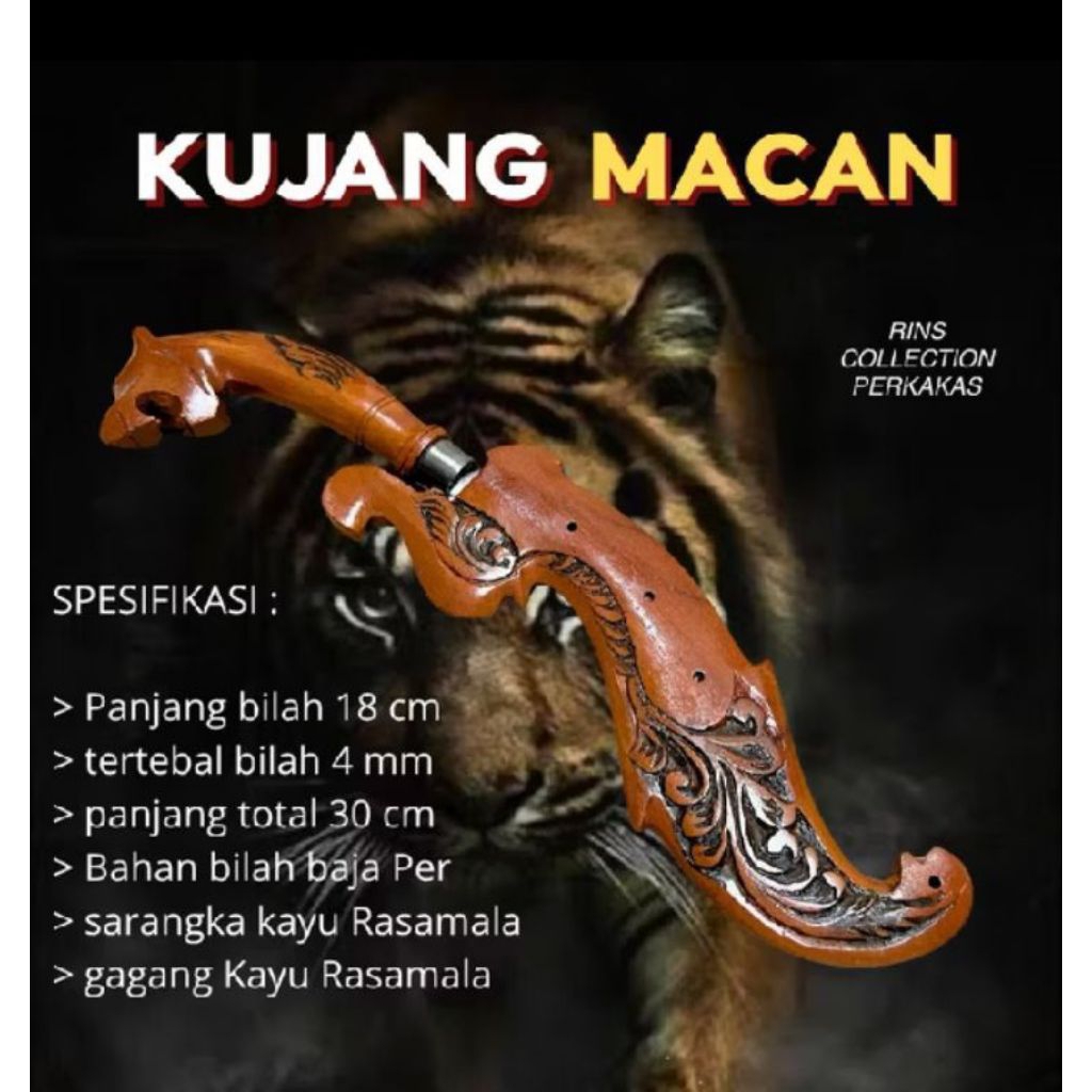Kujang macan coklat / kujang baja besar
