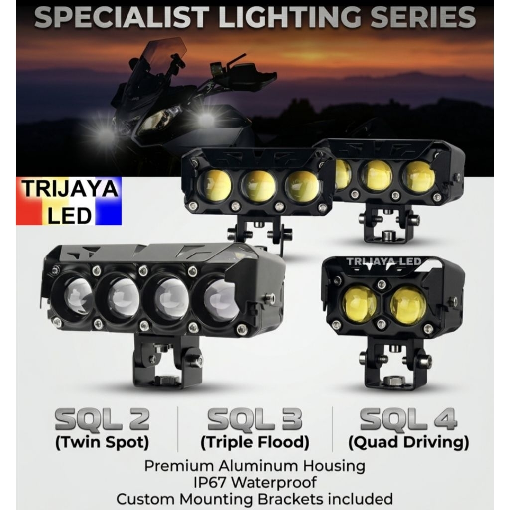 Lampu Tembak Sorot Laser Gun SQL 2 LED 3 LED 4 LED Mata Bluelens Kipas Pendingin Putih Kuning 2 Warn