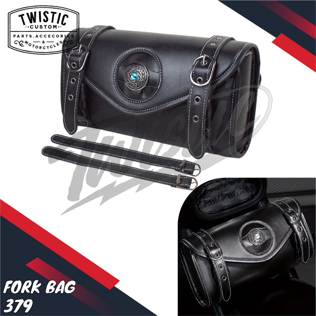 Fork Bag 379 Tas Kulit Side Bag Saddlebag Depan Belakang Samping Motor Harley Davidson Vulcan 650 Ho