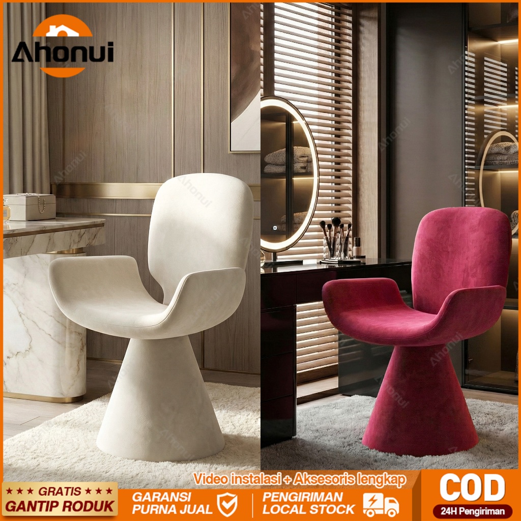 360° Rotasi Kursi Meja Rias Putar Chair Estetik Makeup Kursi Meja Rias Salon Kuku Meja Rias Santai K
