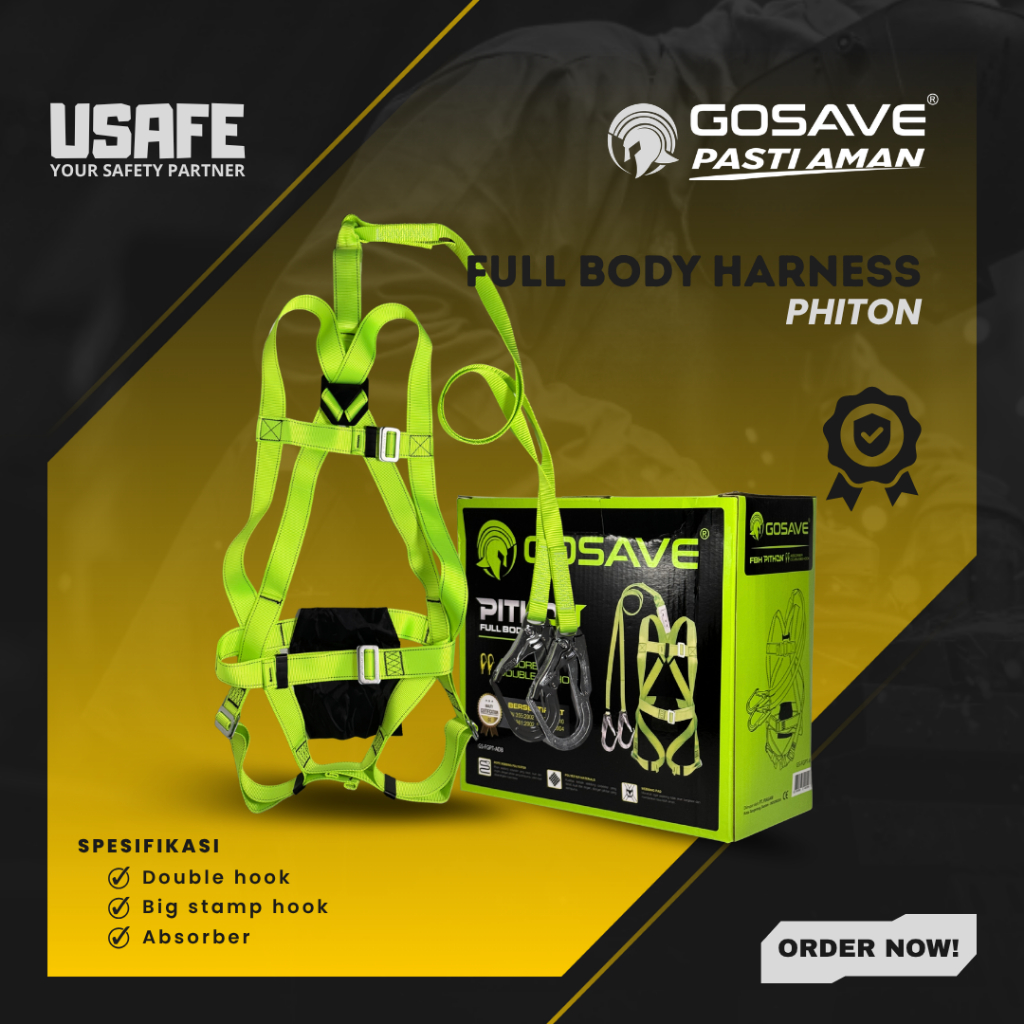 GOSAVE Full Body Harness Pithon Double Big Hook Absorber GOSAVE