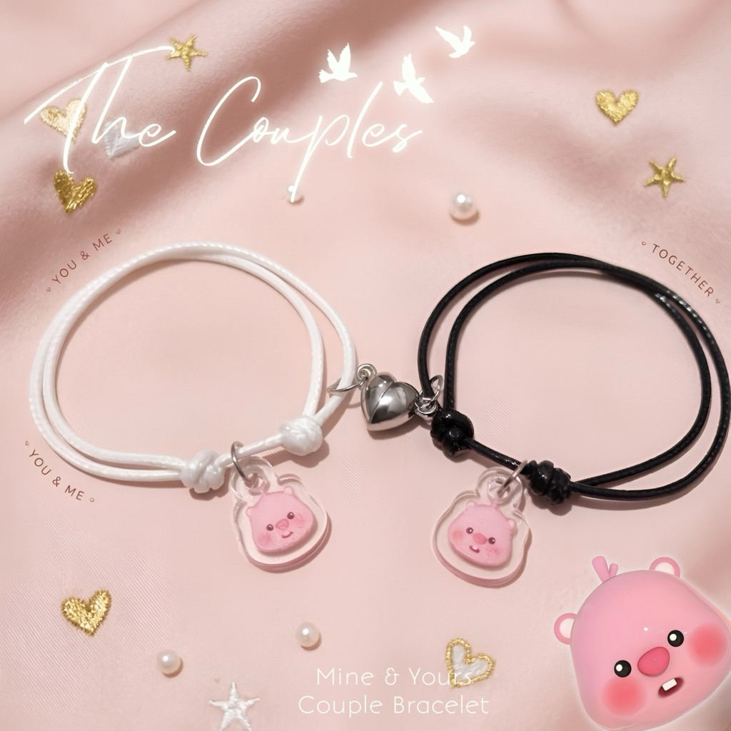 NEW Gelang Couple Magnet Liontin LOOPY Couple Lucu Kekinian Sepasang | Couple Bracelet | Gelang Coup