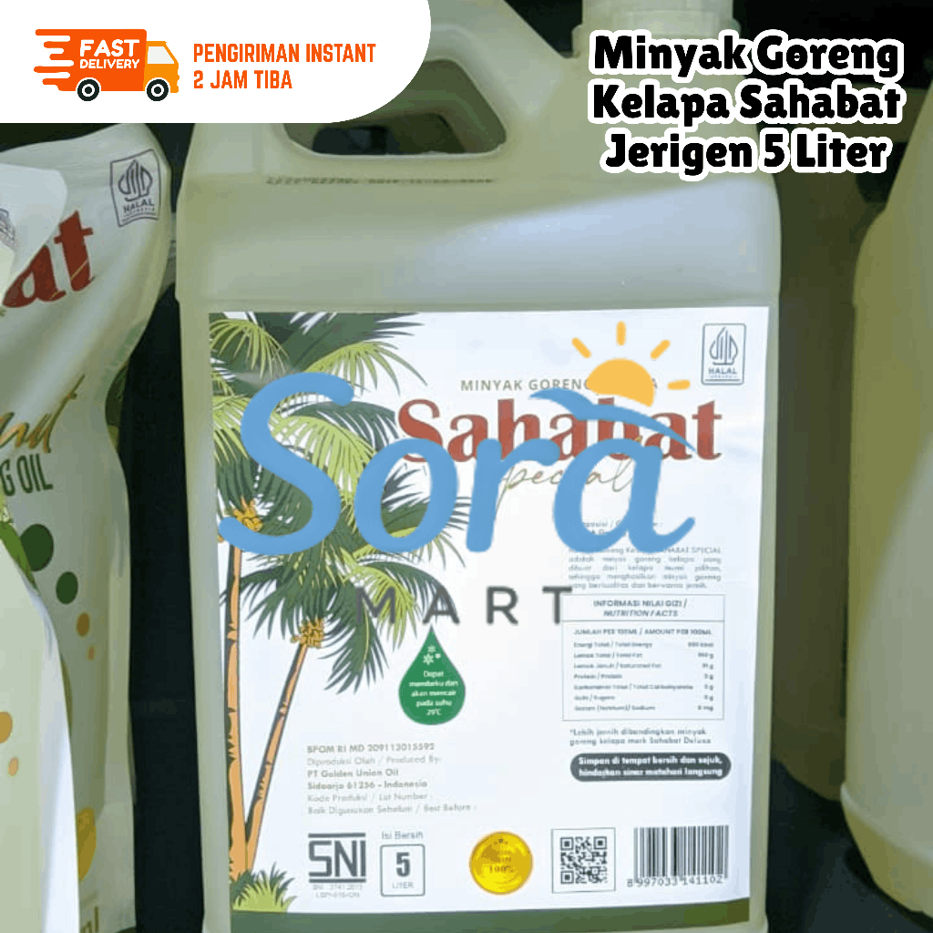 Minyak Goreng Kelapa 5L Sahabat | Minyak Kelapa Asli, Jernih & Tidak Cepat Hitam | Cocok Usaha & Rum