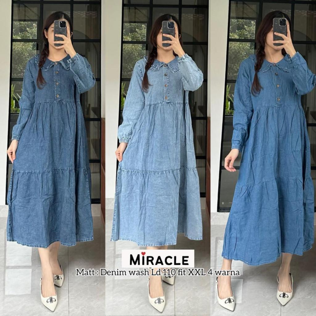TASYA DRESS JEANS DENIM / MIDI DRESS JEANS DENIM WASH PREMIUM
