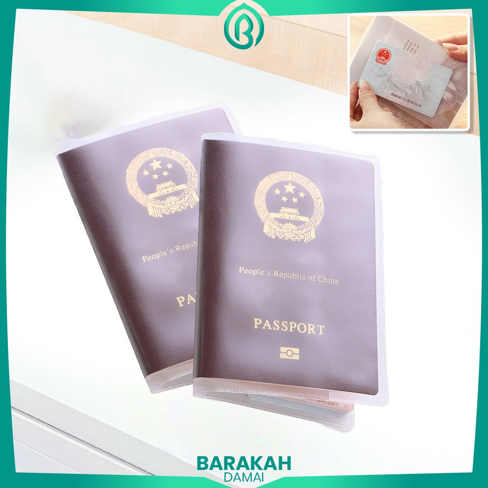 Passport Cover Sampul Transparan Plastik / Sampul Passport Plastik Travelmate / Sampul Buku Cover Pe