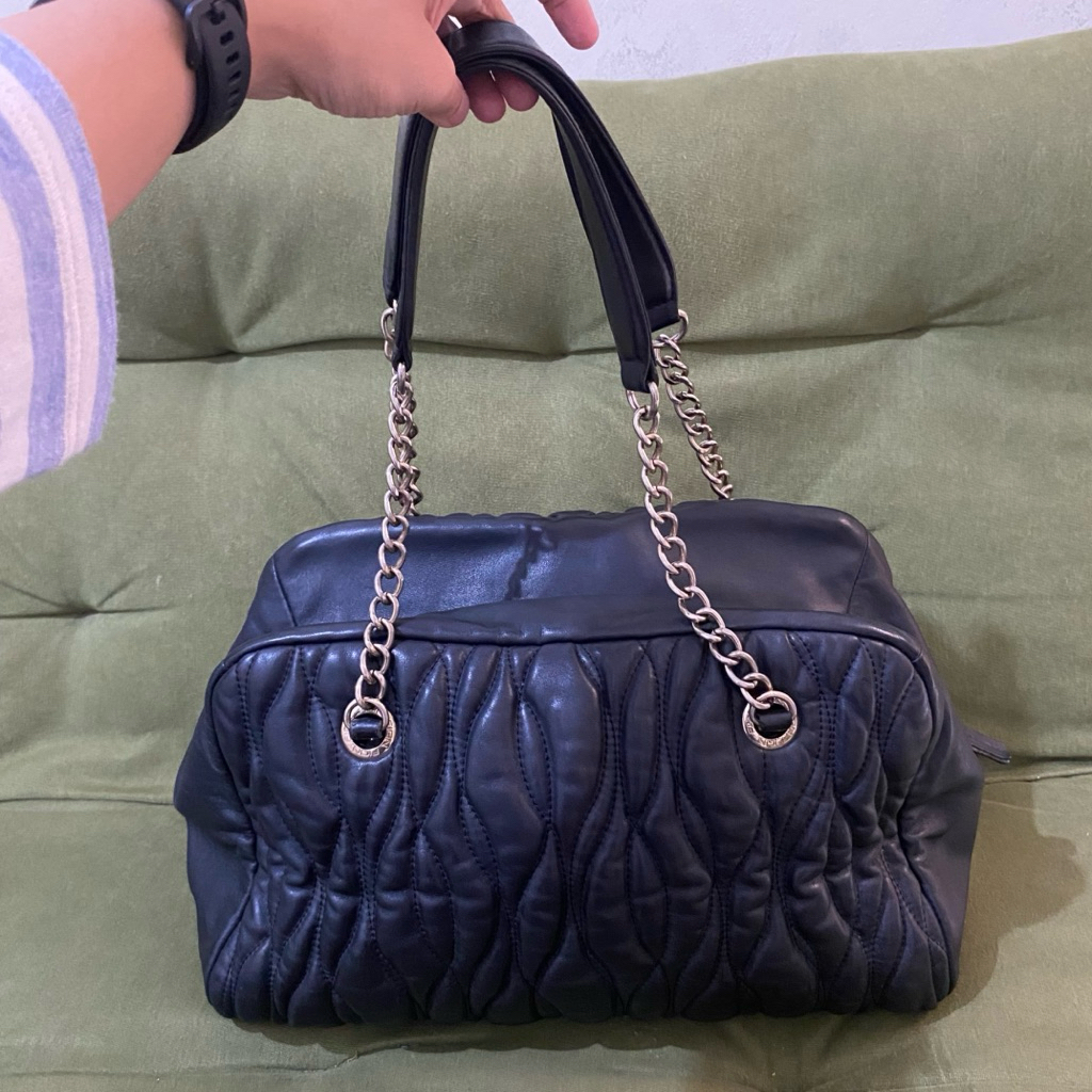 Preloved tote FION BAG kulit asli rantai