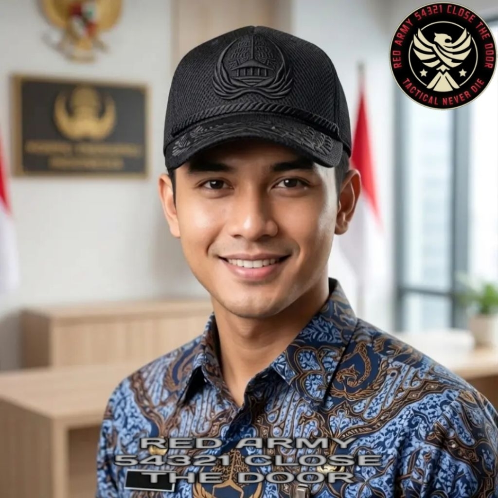 Topi ASN KORPRI Golongan 4 Pati Bordir Full Hitam Black OPS Jaring Double Mesh Outdoor Best Quality 