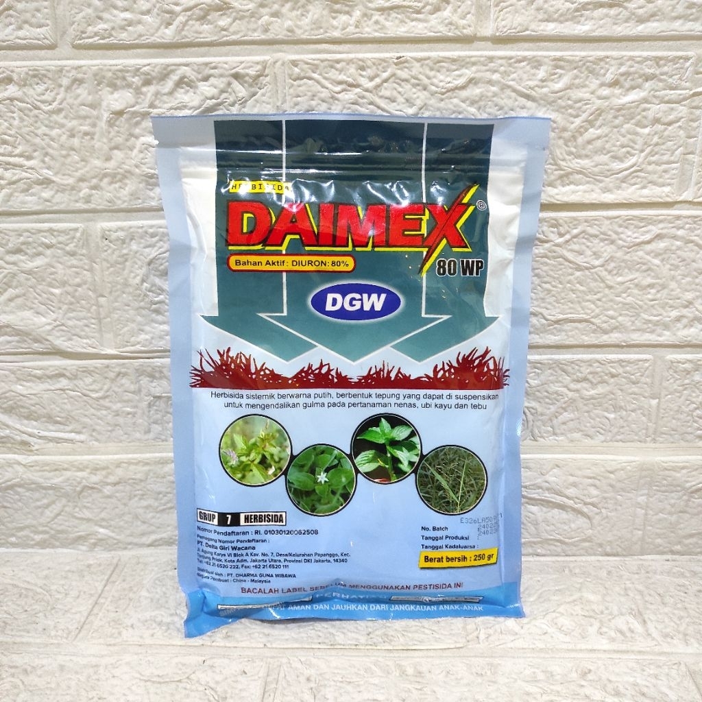 HERBISIDA DAIMEX 80WP KEMASAN 250GR RACUN RUMPUT SELEKTIF NANAS TEBU UBI