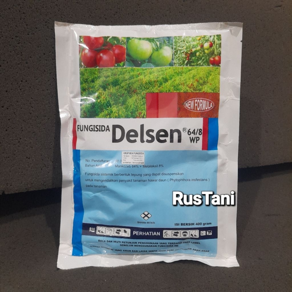 Fungisida Delsen 64/8WP 400Gr Bahan aktif : Mancozeb 64% + Metalaksil 8%