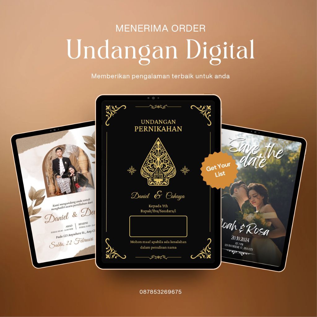 Undangan Digital Pernikahan Video Animasi Aesthetic Custom Murah