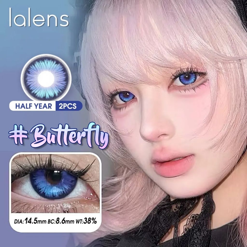 DS × Softlens Warna Halloween Cosplay Blue Butterfly Shadow